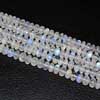 Natural Earth Mined Blue Flash Moonstone B Grade Faceted Roundel Beads 7mm large size, 16 Inches Strand